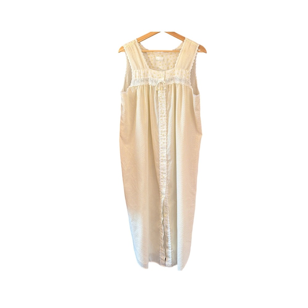 Vintage Secret Treasures Yellow Stripe Nightgown Cottagecore Grandmacore Dainty